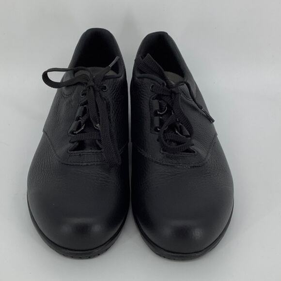 SAS Size 7WW Black Liberty Non Slip Lace Up Shoes Waterguard Leather P19-7 - Picture 2 of 11